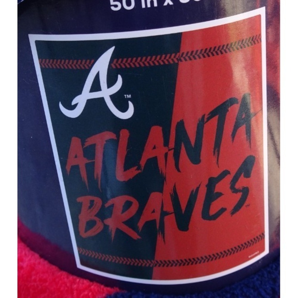 FANATICS Atlanta Braves Blanket. Ultra‎ soft. 50x60. Red, Blue